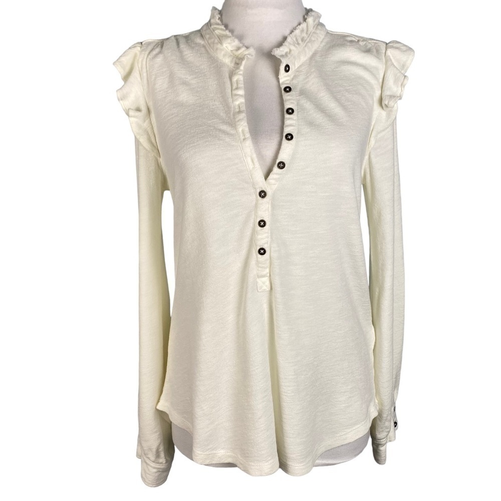 Pilcro Ruffled Henley - Picture 6 of 12
